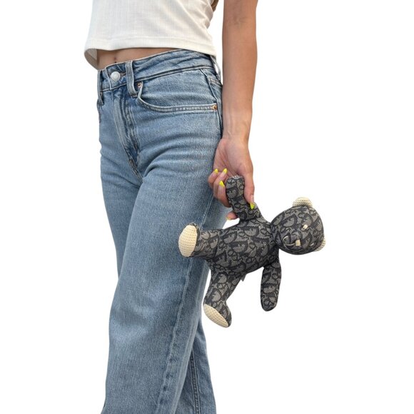 Christian Dior Vintage Trotter Monogram Teddy Bear Plush Toy Blue White [105906] - Picture 3 of 12